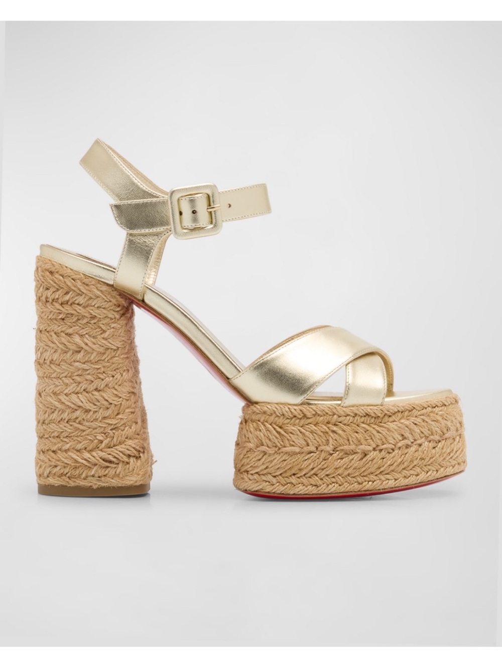 Super Calakala Metallic Red Sole Platform Espadrilles